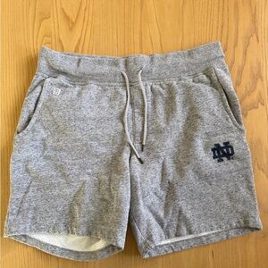 Notre Dame Gray Athletic Shorts with Logo